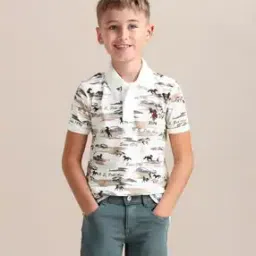Boys Graphic Print Regular Fit Polo T-Shirt-image-37