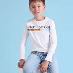 Boys Brand Print Regular Fit Crew-Neck T-Shirt-picture-20