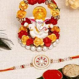 Rakhi with Ganesha Idol & Roli-Chawal Set-image-22