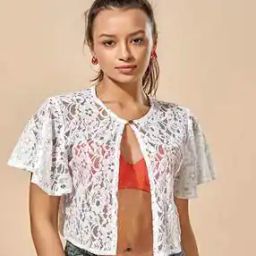 Women Self-Design Relaxed Fit Shrug-image-5