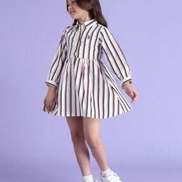 Girls Striped Fit & Flare Dress-image-58