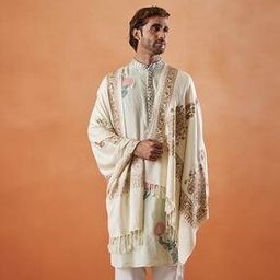 Men Embroidered Stole with Tassels-image-99
