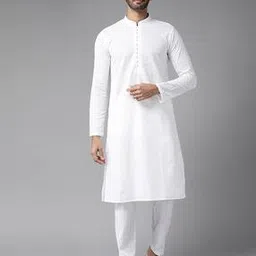 Men Embroidered Regular Fit Long Kurta-image-1