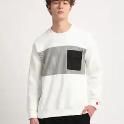 Men Colourblock Relaxed Fit Sweatshirt-image-2