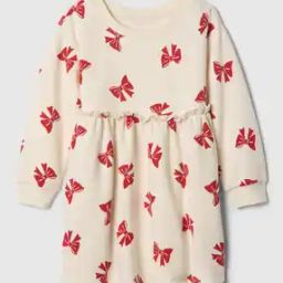 Bow Print Full Sleeves Ruffle Dress-picture-16