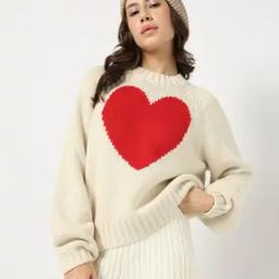 Women Patterned-Knit Round-Neck Pullover-image-37