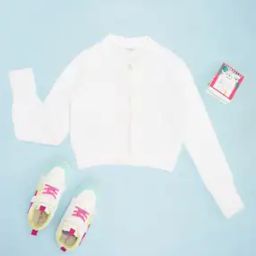 Girl Embroidered Cardigan with Button-Closure-image-56