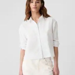 Women Relaxed Fit Crop Shirt-image-9