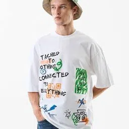 snitch Men Typographic Print Regular Fit Crew-Neck T-Shirt-picture-23