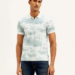 Men Conversational Slim Fit Polo T-Shirt-image-2