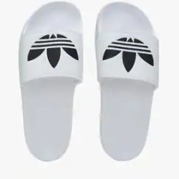 Adilette Aqua Striped Sliders with Signature Branding-47