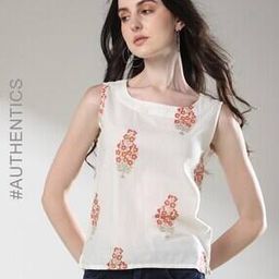 Handblock Print Cotton Sleeveless Top-picture-11