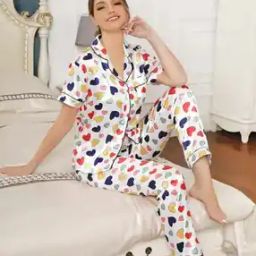 Women Printed Shirt & Pyjamas Set-image-66
