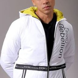 Men Typographic Print Slim Fit Winter Jacket-23