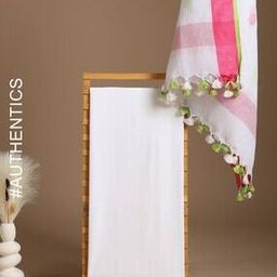 Handloom Linen Katan Unstitched Top Dupatta Set-image-67