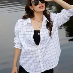 Women Checked Oversized Shirt-image-29