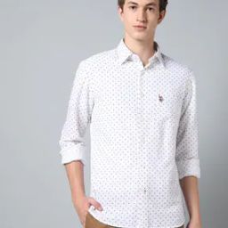 Men Micro Print Slim Fit Shirt with Patch Pocket-image-2
