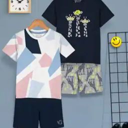 Boys Graphic Print Shorts & T-Shirt Set-34