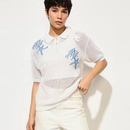 only Women Embroidered Loose Fit Polo T-Shirt-picture-46