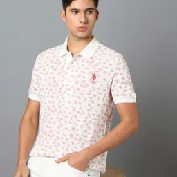 Men Leaf Print Slim Fit Polo T-Shirt-image-33