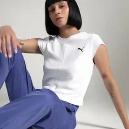 Women Wardrobe Ribbed Slim Fit Crew-Neck Crop T-Shirt-image-68