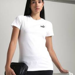 Women No. 1 Small Logo Print Regular Fit Crew-Neck T-Shirt-image-21