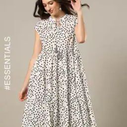 Women Polka-Dot Print Cotton Tiered Dress-image-57