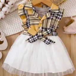 Girls Checked Fit and Flare Dress-image-13