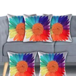 Set of 5 Printed Cushion Covers 16" x 16"-46