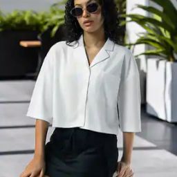 Women Patterned Boxy Fit Shirt with Patch Pocket-image-20