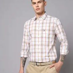 Men Checked Tailored Fit Shirt with Patch Pocket-image-32