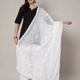 Women Embroidered Chiffon Dupatta-2