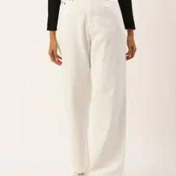 Women Straight Jeans with Insert Pockets-image-2
