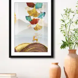 999store Deer Wall Art with Frame-picture-22