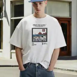 Men Graphic Print Oversized Fit Crew- Neck T-shirt-image-71