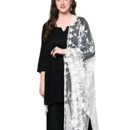 Women Embroidered Dupatta with Tassels -picture-10