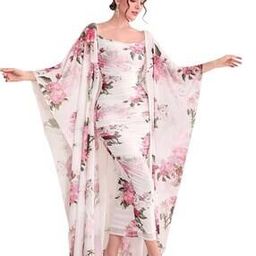 Women Floral Print Bodycon Dress with Coat-image-61