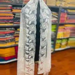 Women Embroidered Dupatta with Stitch Detail-13