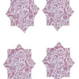  6 Pieces Floral Printed Cotton Dinner Table Napkins 15x15 Inch-42