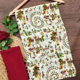 Women Warli Art Print Georgette Saree-image-23