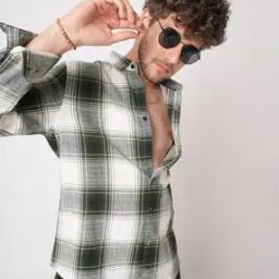 Men Checked Slim Fit Shirt with Spread Collar-image-8