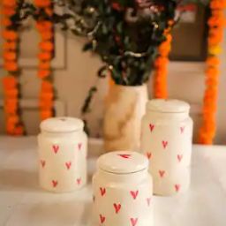 Set Of 3 Heart jar with Lid-image-35