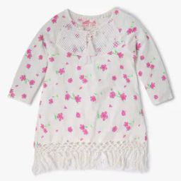 Floral Top with Crochet Lace Hem-image-79