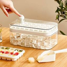 2 Layer Ice Cube Trays with Storage Box-4