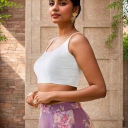 Round-Neck Back-Open Blouse-picture-24