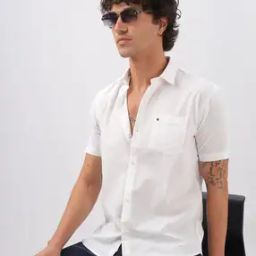 Men Slim Fit Shirt with Patch Pocket-image-7