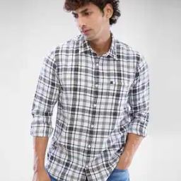 spykar Men Checked Slim Fit Shirt with Patch Pocket-picture-16