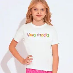 Girls Logo Embroidered Regular Fit Crew-Neck T-Shirt-image-30