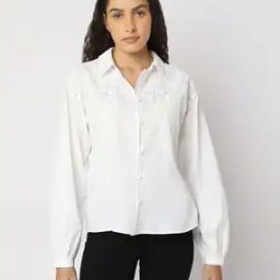 Women Embroidered Regular Fit Cotton Shirt-image-52