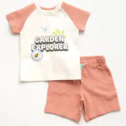 juscubs Typographic Print T-Shirt & Shorts Set-picture-5
